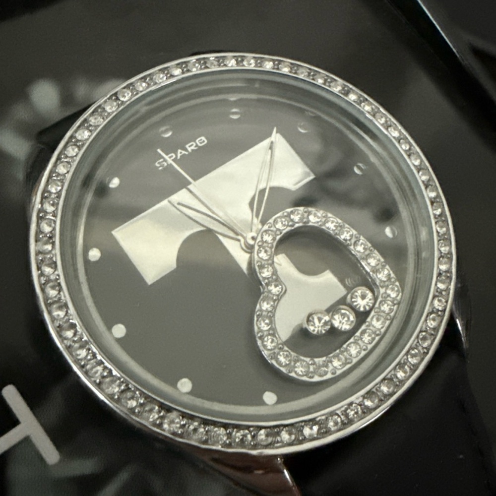 SPARO Beat TN Tennessee Titans Floating Crystals Leather Strap watch NEW